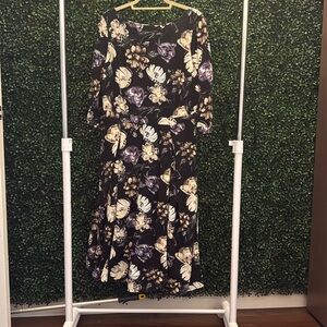 ASOS MIDI Floral 3/4 sleeve Dress size 12
